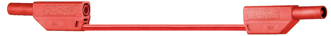 Messkabel, rot 5,5 cm / 2 Zoll, 1-polig, 2,5 mm² Si/S-Stecker