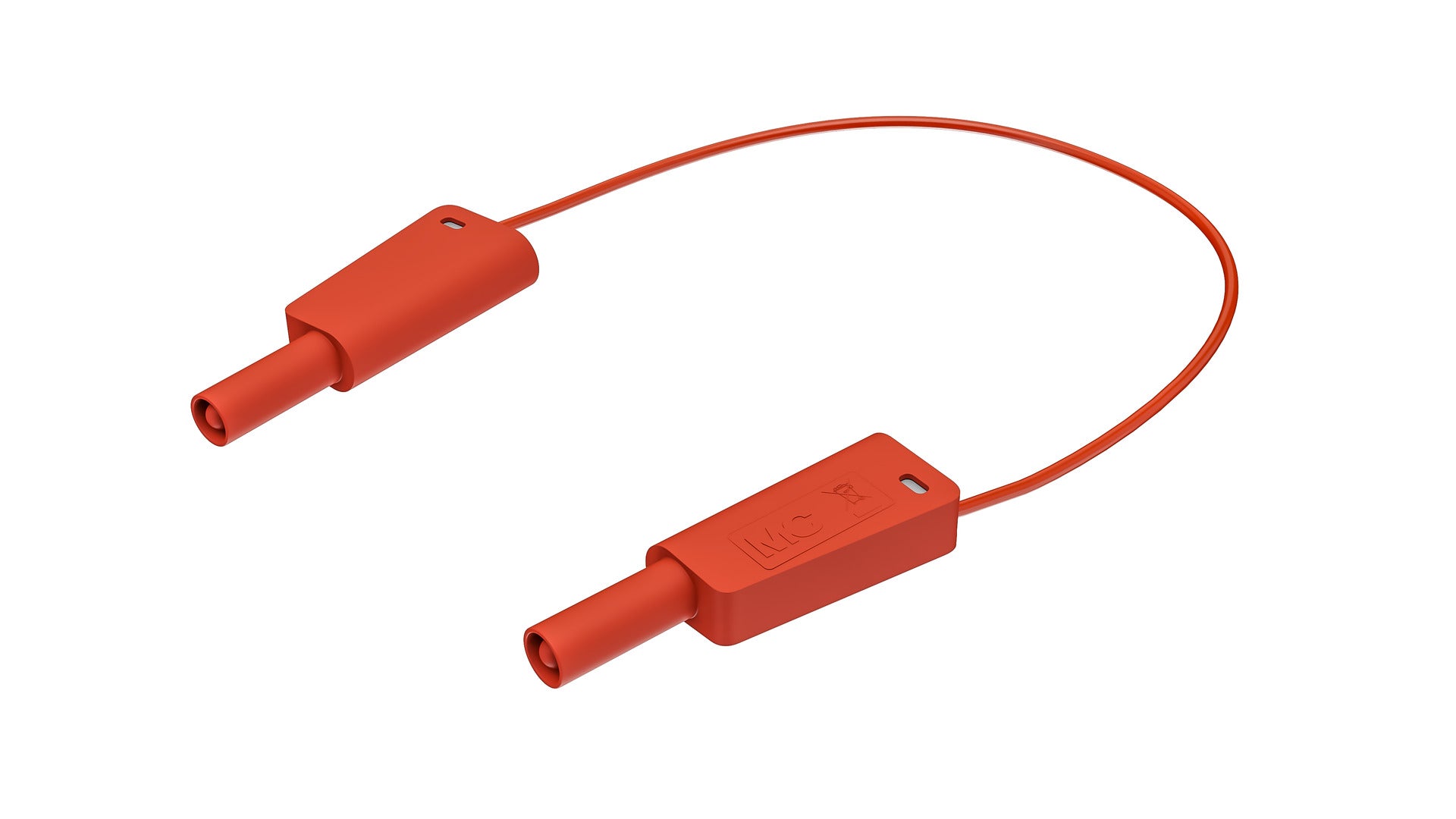 Messkabel, rot, 25 cm / 10 Zoll, 1-polig, 2,5 mm² Si/Si-Stecker